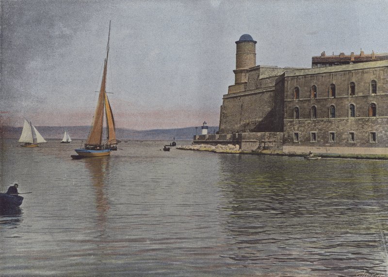 Marsylia, Fort Saint-Jean (kolorowe zdjęcie) autorstwa (after) French Photographer
