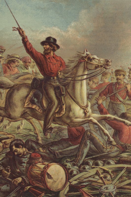 Garibaldi zdobywa cztery francuskie działa pod Rzymem autorstwa English School