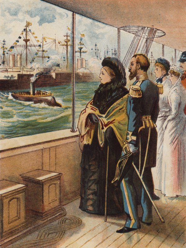 Jubileuszowy przegląd marynarki wojennej w Spithead, 1897 r autorstwa English School