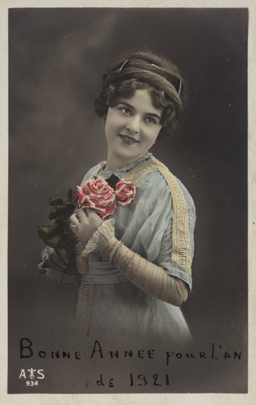 Dziewczyna trzyma róże autorstwa French Photographer