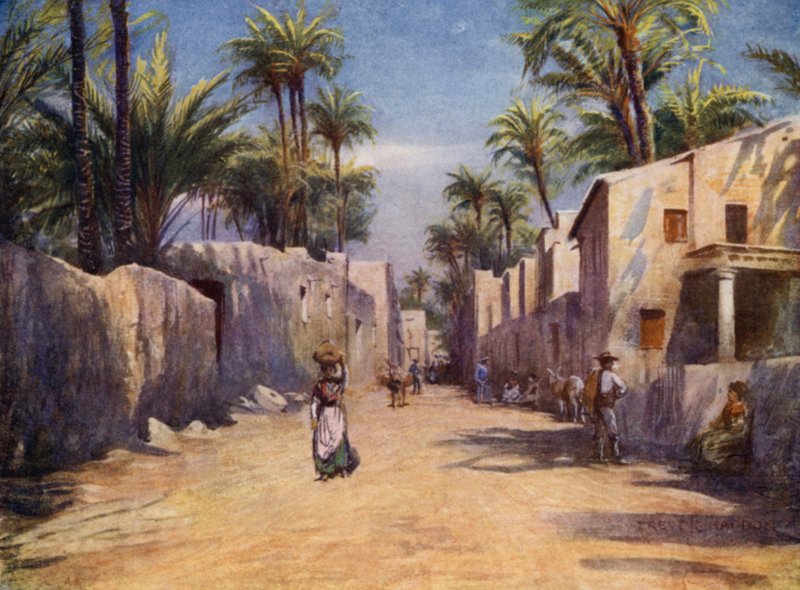 Elche, A Street (kolor lito) autorstwa A. Trevor Haddon