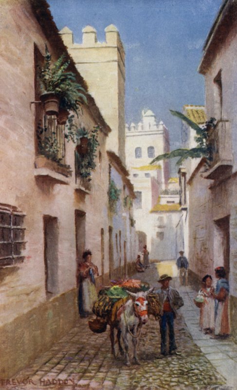 Sewilla, ulica A (kolor lito) autorstwa A. Trevor Haddon