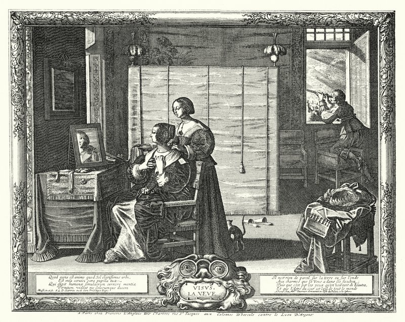 La toaleta (grawerowanie) autorstwa Abraham (after) Bosse