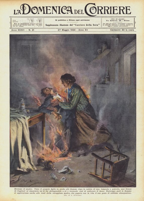 Bohaterstwo matki autorstwa Achille Beltrame