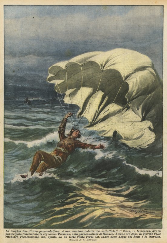 Tragiczny koniec spadochroniarza autorstwa Achille Beltrame