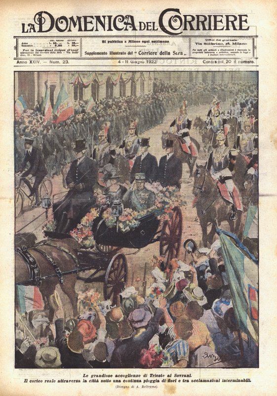 Wspaniałe powitanie Triestu u Władców autorstwa Achille Beltrame