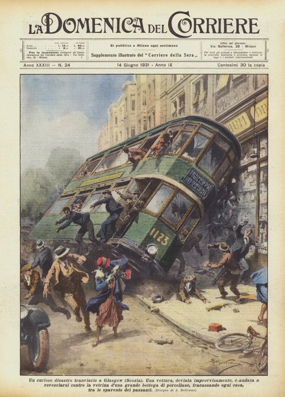 Ciekawa katastrofa tramwajowa w Glasgow (Szkocja) autorstwa Achille Beltrame
