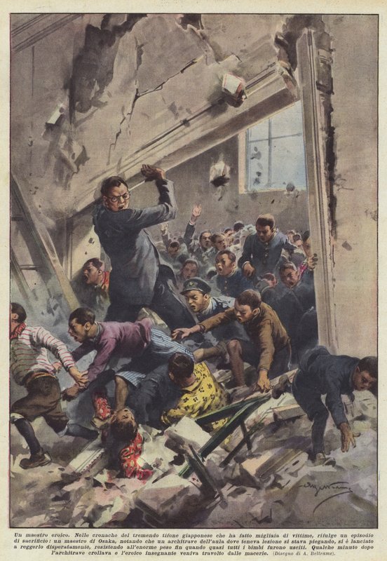 Bohaterski nauczyciel autorstwa Achille Beltrame