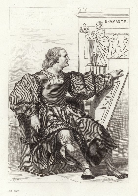 Donato Bramante, włoski architekt autorstwa Achille Devéria