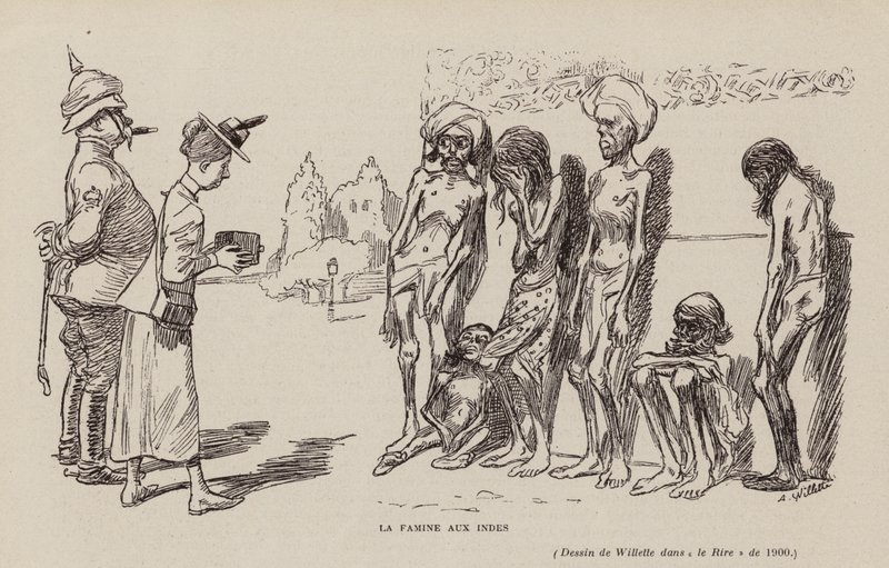 Głód w Indiach autorstwa Adolphe Leon Willette
