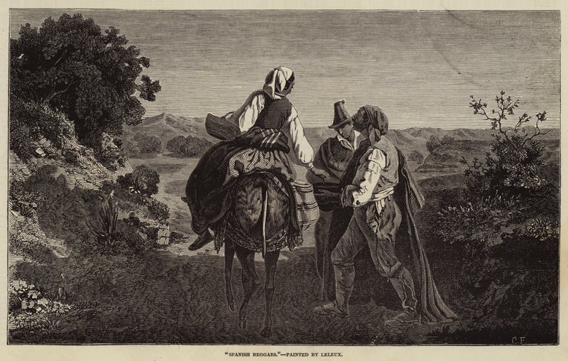 Hiszpańscy żebracy autorstwa Adolphe Pierre Leleux