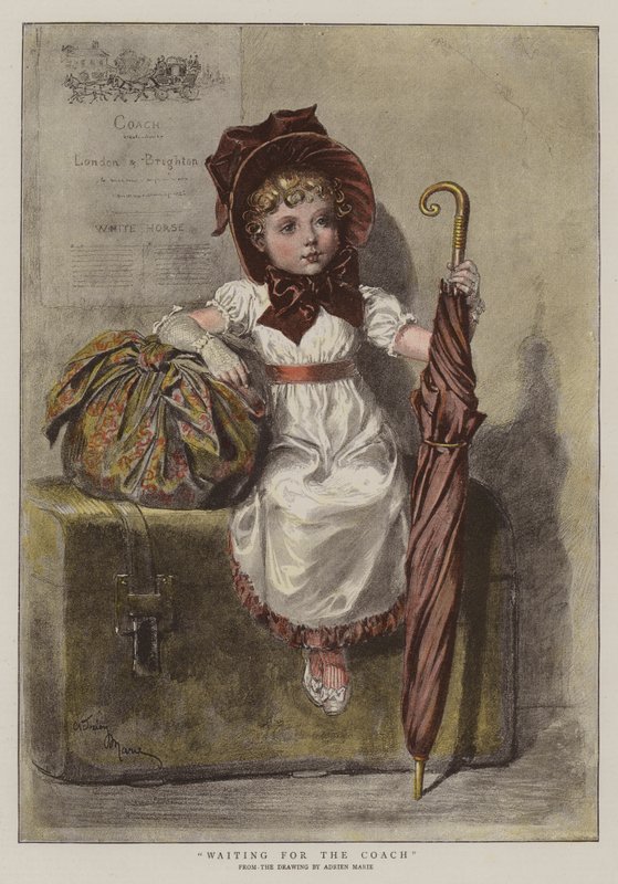 Czekając na autokar (chromolit) autorstwa Adrien Emmanuel Marie