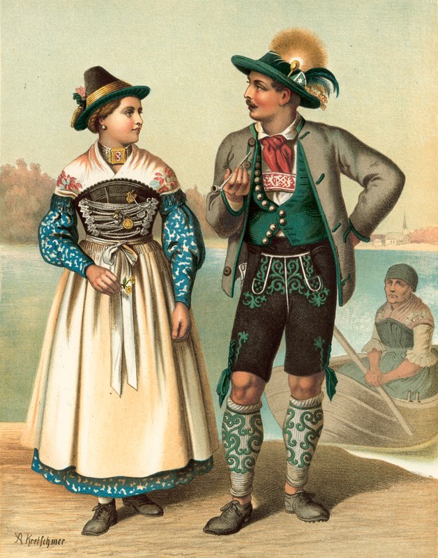 Strój niemiecki, Bayern, Schliersee autorstwa Albert Kretschmer