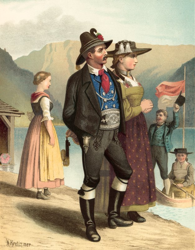 Strój niemiecki, Tyrol, Achenkirch autorstwa Albert Kretschmer