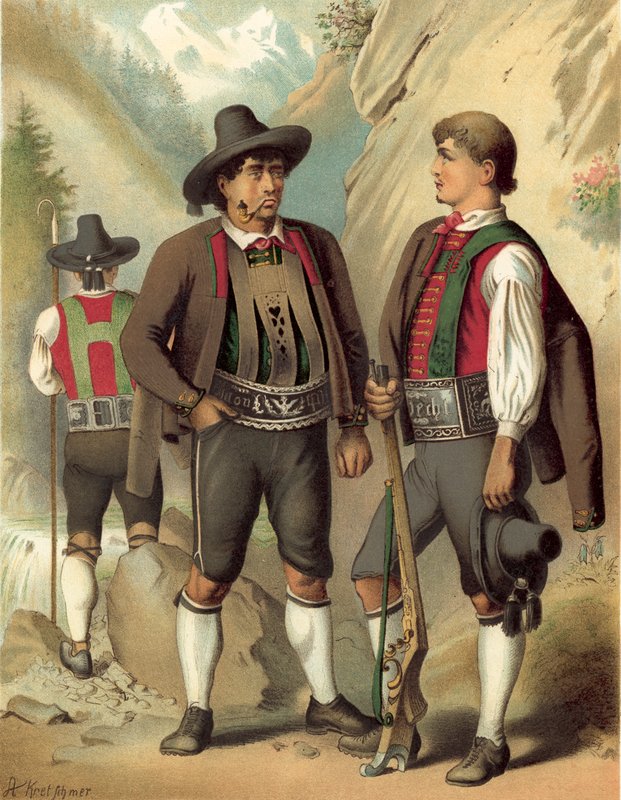 Strój niemiecki, Tyrol, Passeyer autorstwa Albert Kretschmer