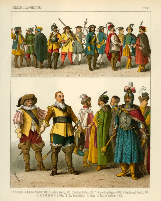Różne kostiumy 1600 autorstwa Albert Kretschmer