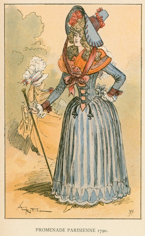 deptak paryski 1790 autorstwa Albert Robida