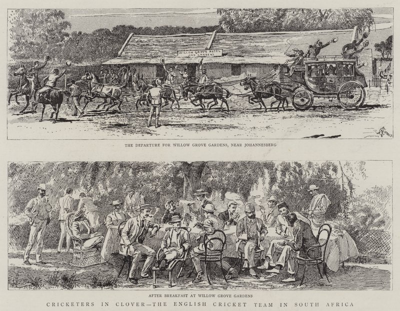 Cricketers in Clover, angielska drużyna krykieta w RPA autorstwa Alfred Chantrey Corbould