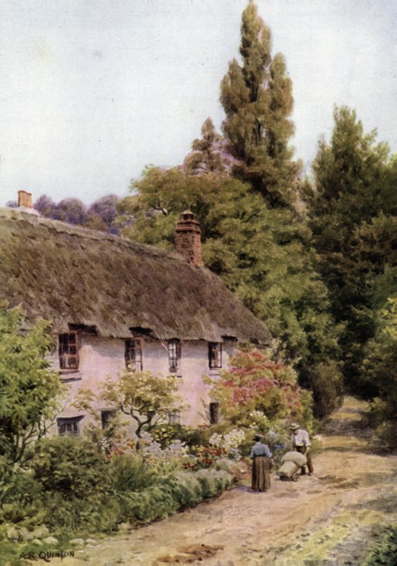 Domki w Dunster, Somerset autorstwa Alfred Robert Quinton