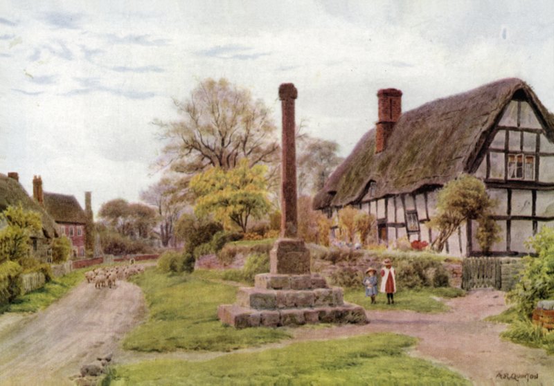 Village Cross, Ashton-under-Hill, Gloucester autorstwa Alfred Robert Quinton