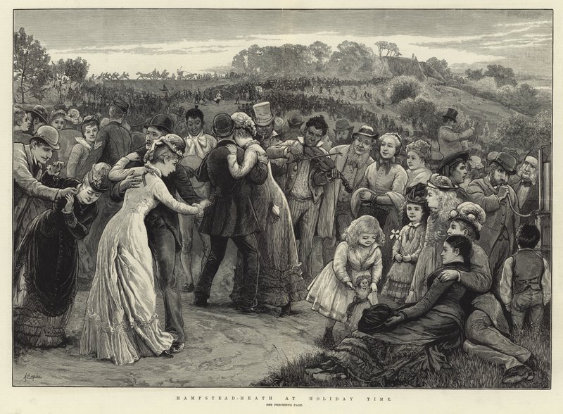 Hampstead Heath w czasie wakacji autorstwa Alfred Edward Emslie