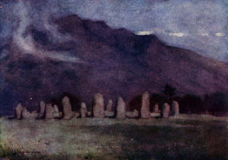 Kamienny krąg Castlerigg, Cumbria (kolor lito) autorstwa Alfred Heaton Cooper