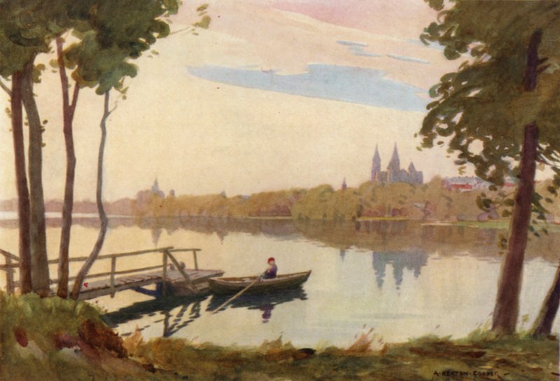 Dania: Katedra w Viborgu (kolor lito) autorstwa Alfred Heaton Cooper