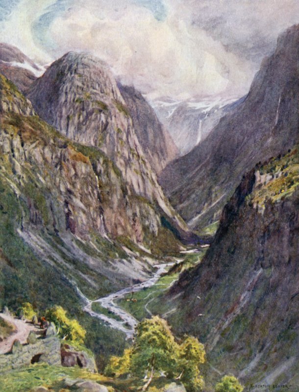 Naerdal, ze Stalheim, Sogne Fjord autorstwa Alfred Heaton Cooper