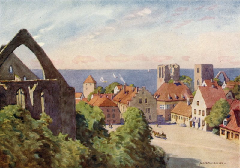 Miasto Visby autorstwa Alfred Heaton Cooper