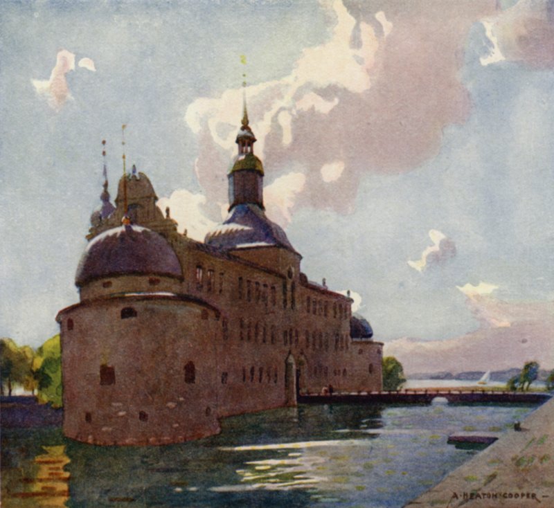 Zamek Vadstena, jezioro Vattern autorstwa Alfred Heaton Cooper