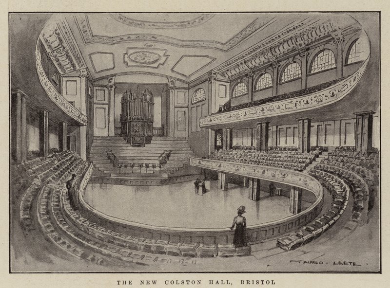 Nowy Colston Hall, Bristol autorstwa Alfred Leete