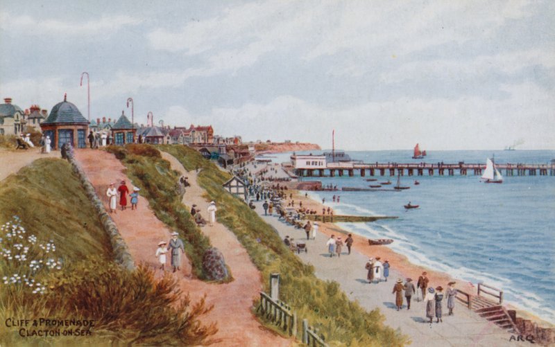 Klif i promenada, Clacton-on-Sea autorstwa Alfred Robert Quinton