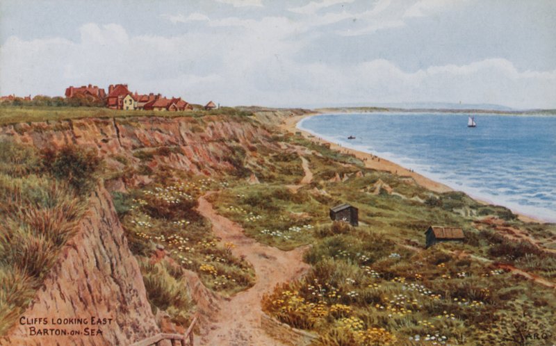 Klify, patrząc na wschód, Barton-on-Sea autorstwa Alfred Robert Quinton