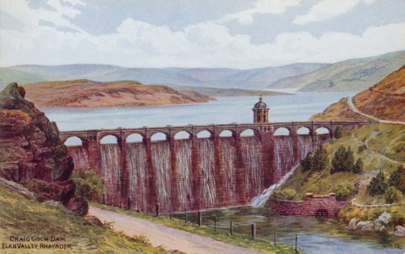 Craig Goch Dam, Elan Valley, Rhayader autorstwa Alfred Robert Quinton