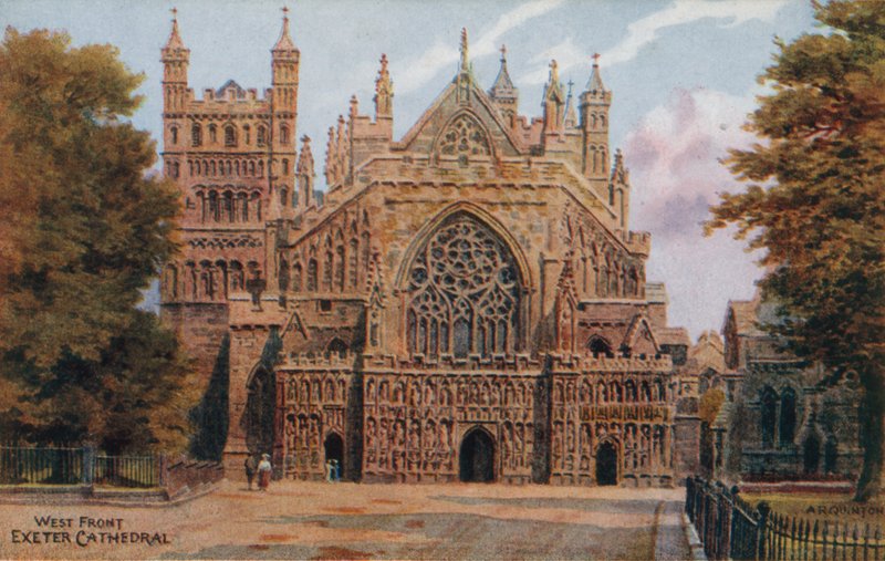 Katedra w Exeter. Zachodni front autorstwa Alfred Robert Quinton