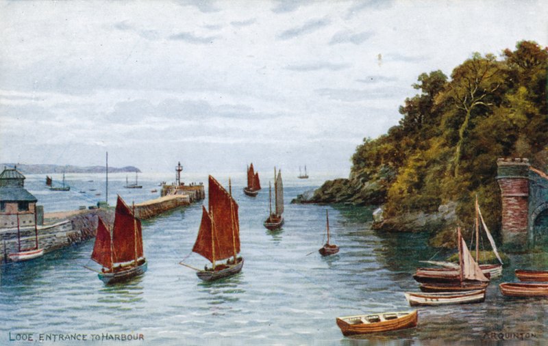 Looe, wejście do portu autorstwa Alfred Robert Quinton