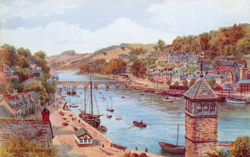 Looe, rzeka i most autorstwa Alfred Robert Quinton