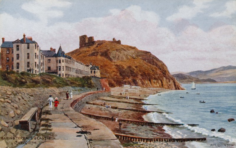 Marine Terrace und Castle, Criccieth autorstwa Alfred Robert Quinton