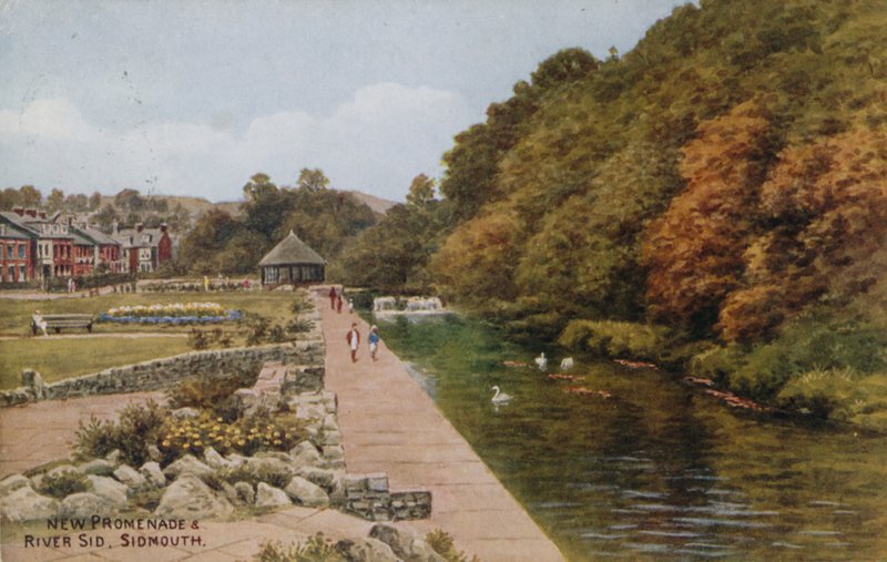 Nowa promenada i rzeka Sid, Sidmouth autorstwa Alfred Robert Quinton