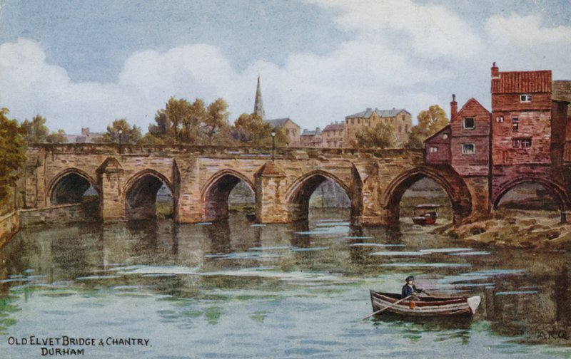 Stary Elvet Bridge i Oratorium, Durham autorstwa Alfred Robert Quinton