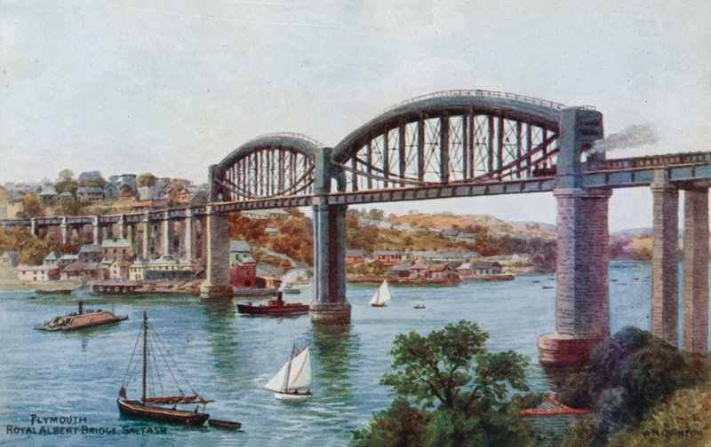 Plymouth, most Royal Albert, Saltash autorstwa Alfred Robert Quinton