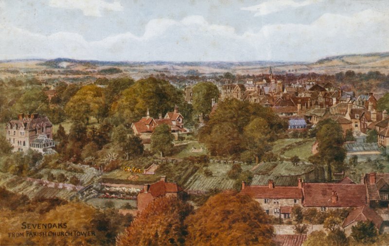 Sevenoaks z wieży kościoła parafialnego autorstwa Alfred Robert Quinton