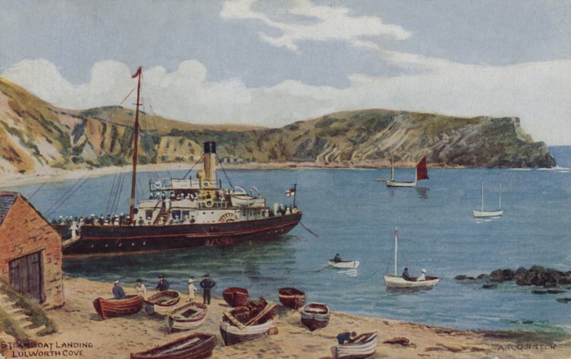 Lądowanie parowca, Lulworth Cove autorstwa Alfred Robert Quinton