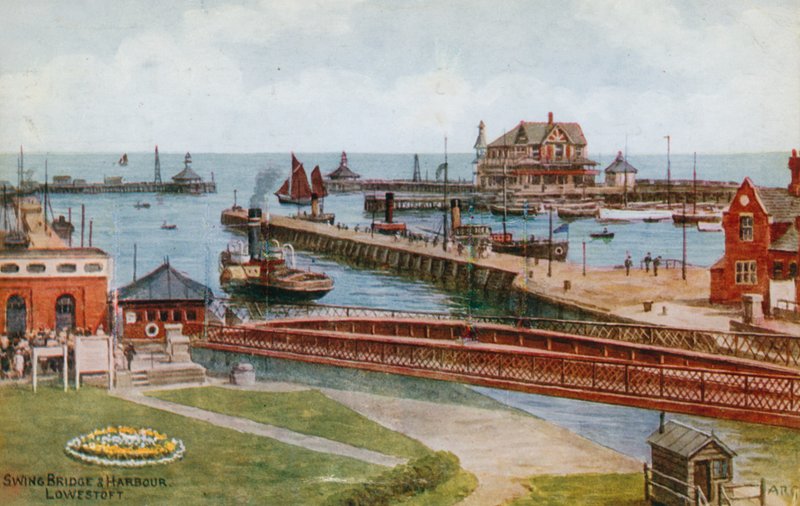 Most obrotowy i port, Lowestoft autorstwa Alfred Robert Quinton