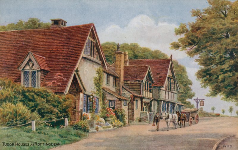 Domy Tudorów w Rottingdean autorstwa Alfred Robert Quinton