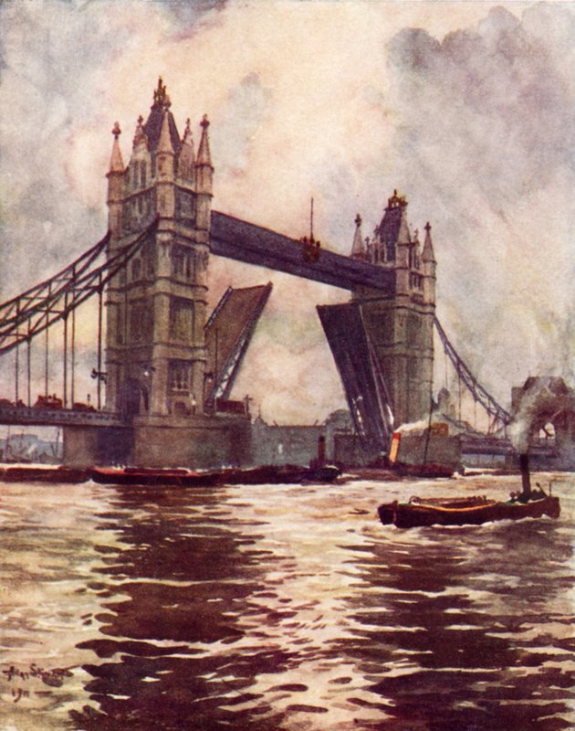 Tower Bridge (kolor lito) autorstwa Allan (after) Stewart