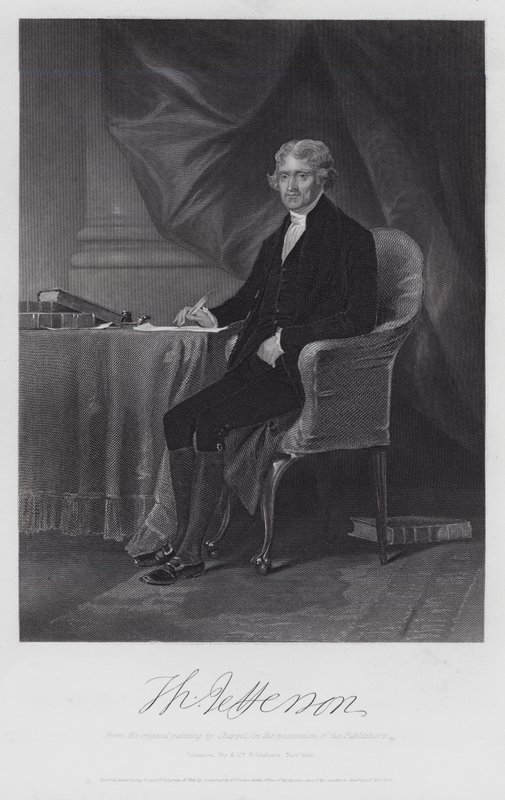 Thomas Jefferson (Grawerowanie) autorstwa Alonzo (after) Chappel