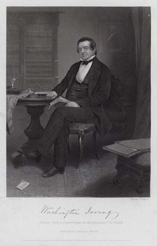 Washington Irving (grawerowanie) autorstwa Alonzo (after) Chappel