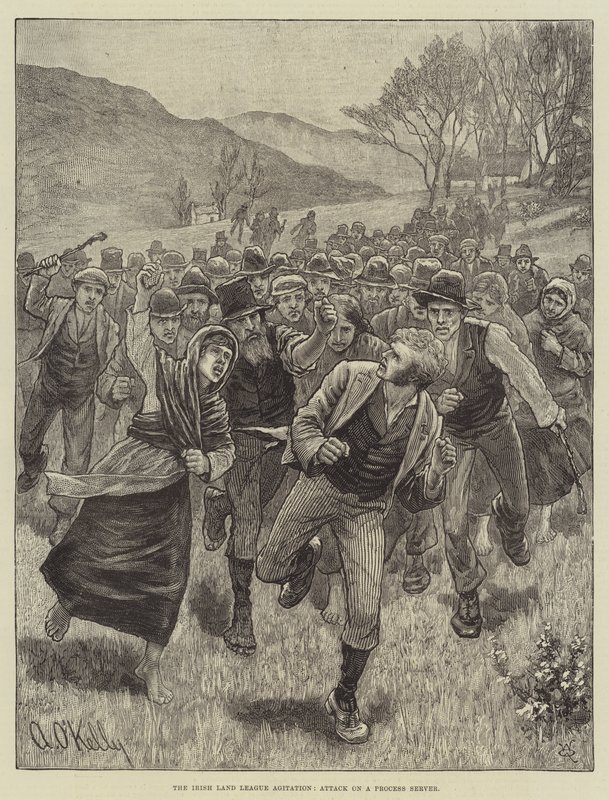 Agitacja Irish Land League, atak na serwer procesów autorstwa Aloysius O