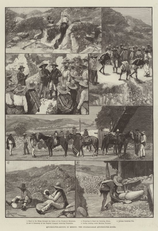 Quicksilver-Mining w Meksyku, Guadalcazar Quicksilver-Mines autorstwa Amedee Forestier